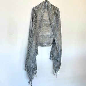 Brand New with Tags Gray Sparkling Shawl/Wrap